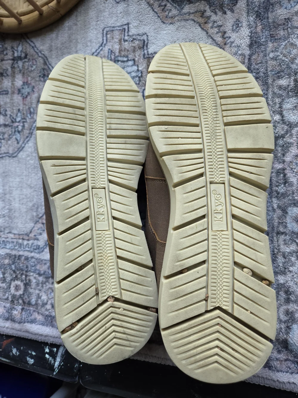 Men's Taupe Canvas Boat Shoes with Contrast Laces